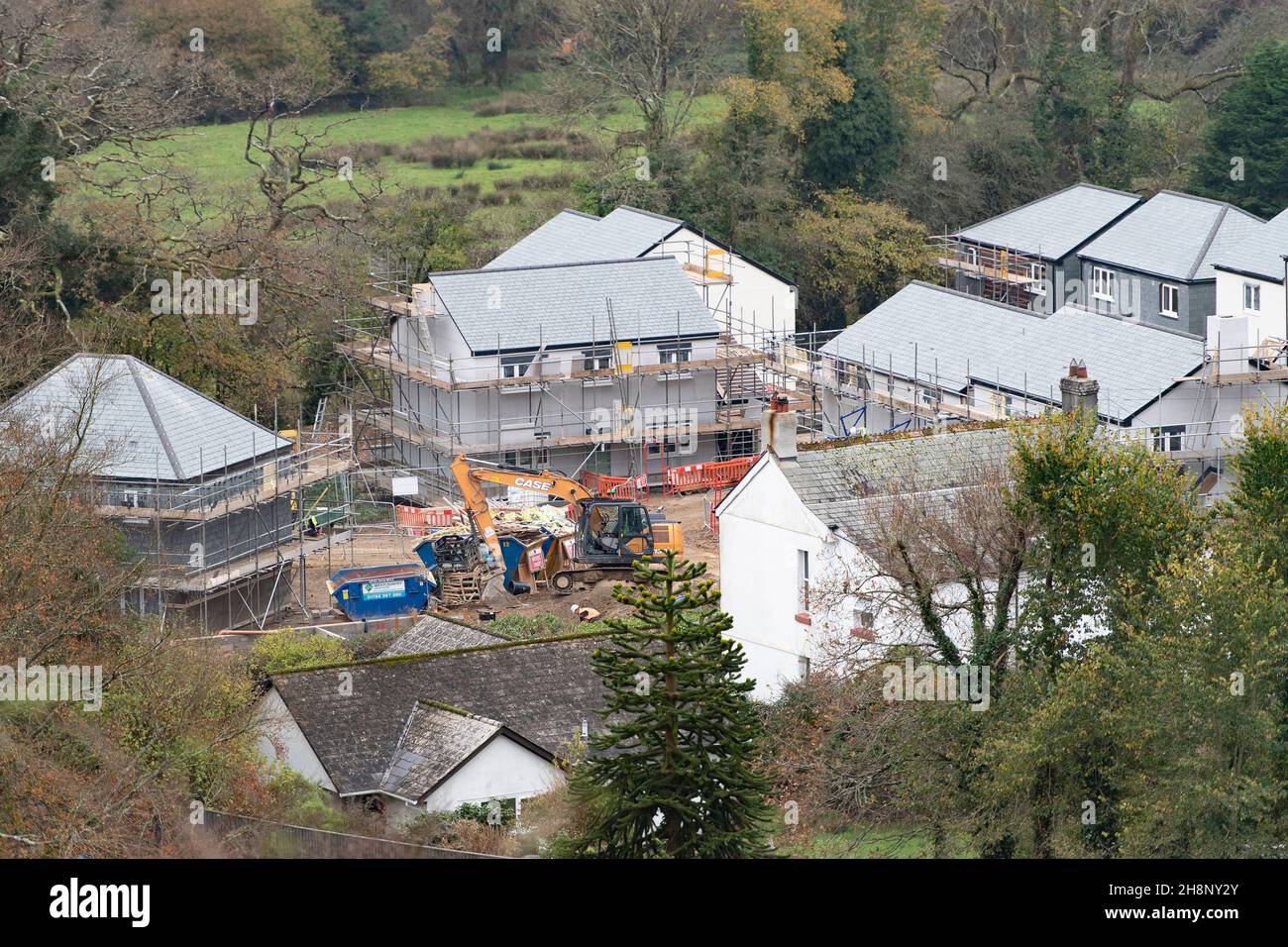 new build houses being constructed Stock Photo