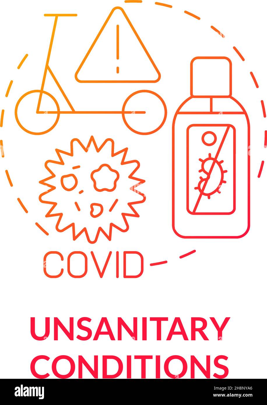 Unsanitary conditions red gradient concept icon Stock Vector Image ...