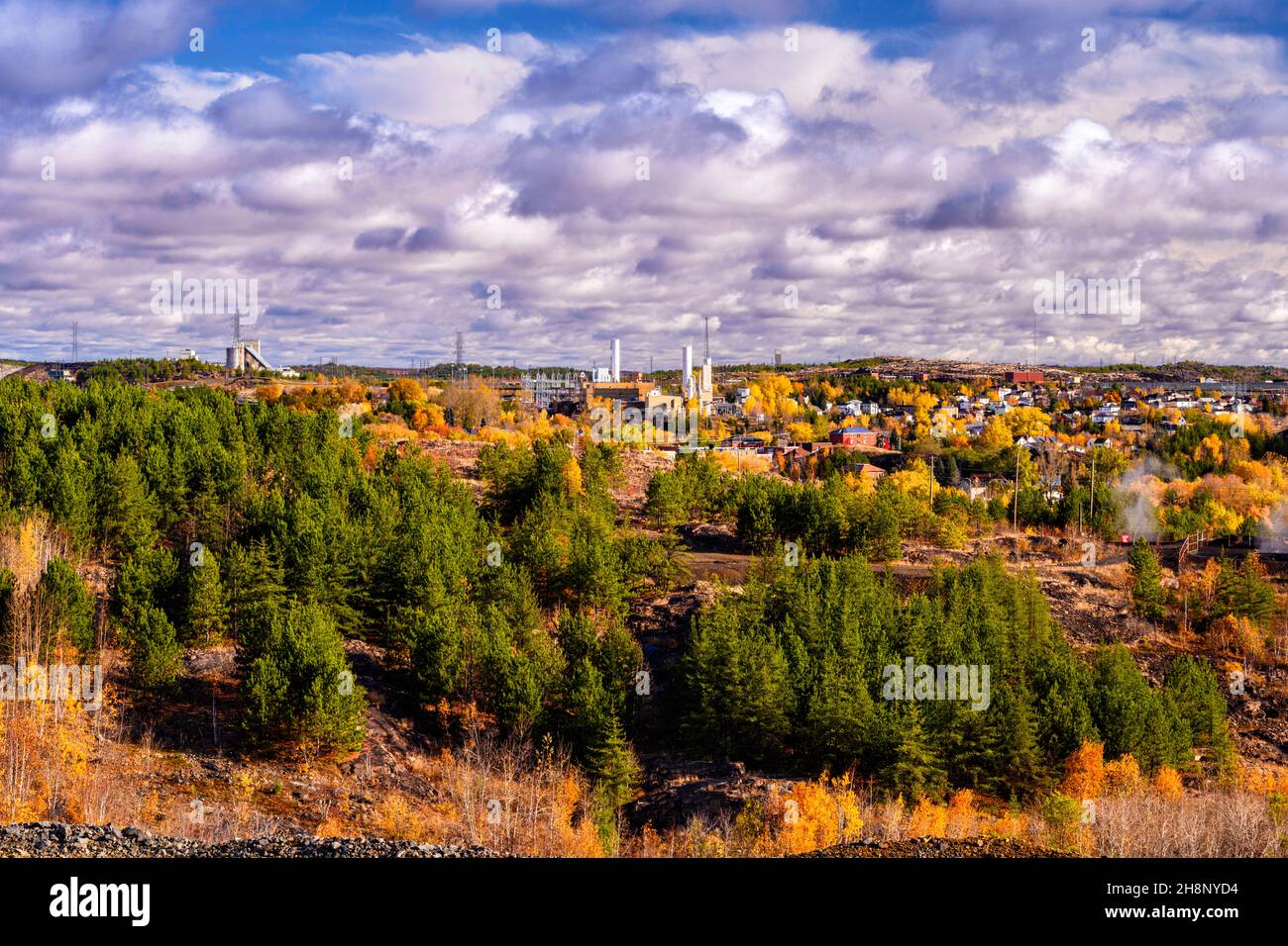 Town of Copper Cliff with Vale operations in the background, Greater Sudbury Copper Cliff. Vale