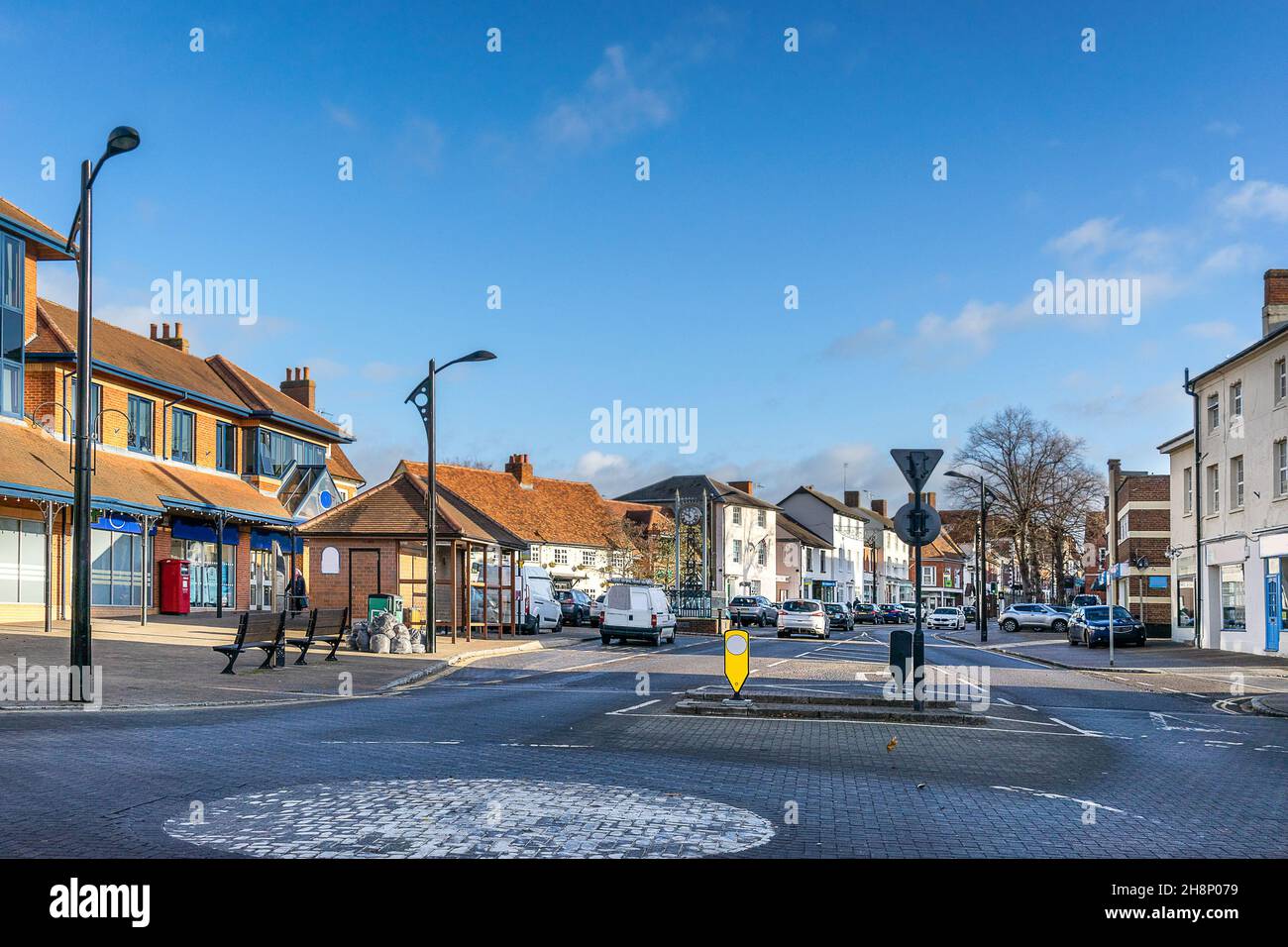 Newport Pagnell high street in Buckinghamshire Stock Photo