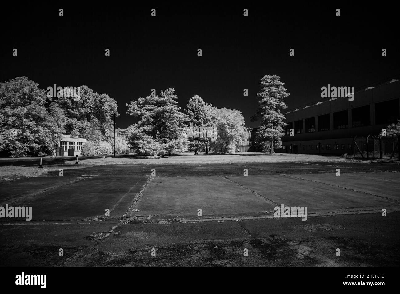 Infrared photography around Finningley England, on a sunny day. Stock Photo