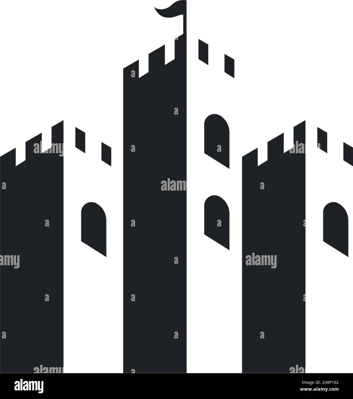 Castle logo icon design vector ilustration template Stock Vector