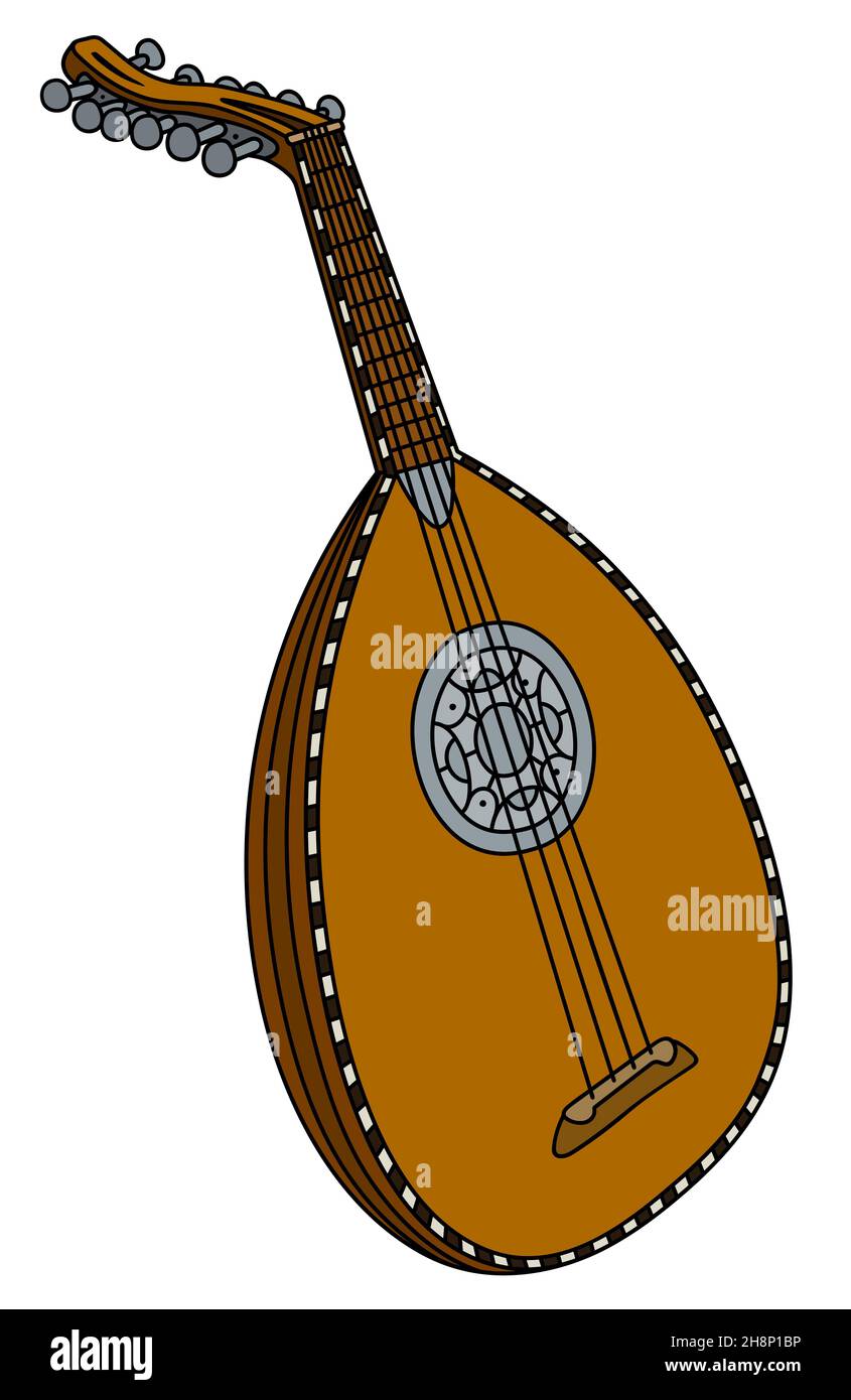 Hand drawing of a classic lute Stock Photo Alamy