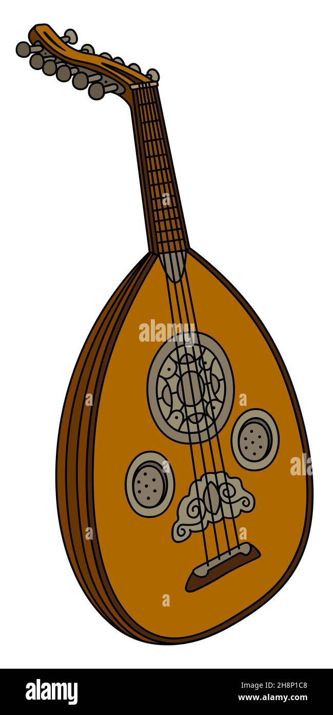Hand drawing of a classic lute Stock Photo Alamy