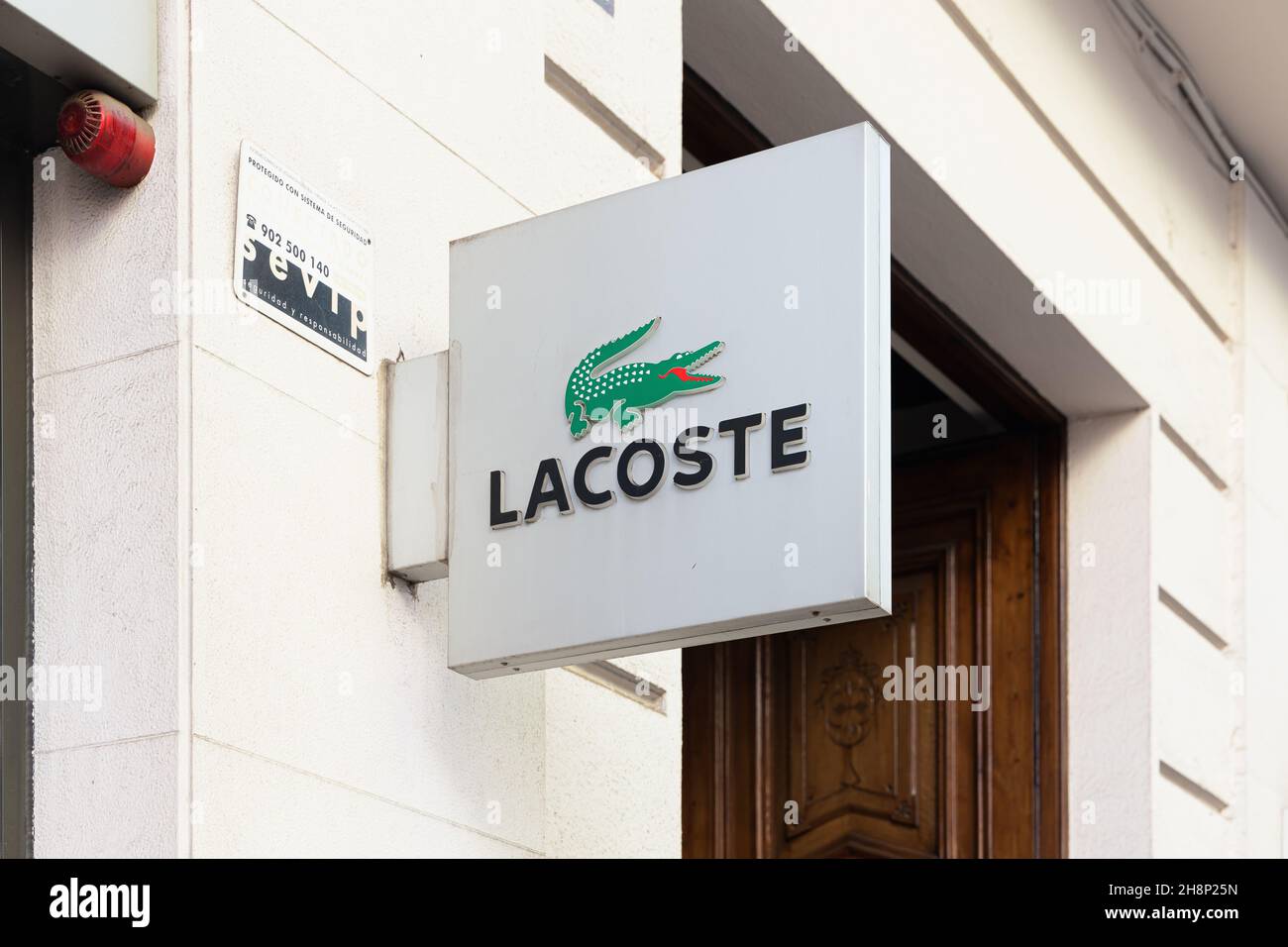 VALENCIA, SPAIN DECEMBER 01, 2021 Lacoste is a French apparel