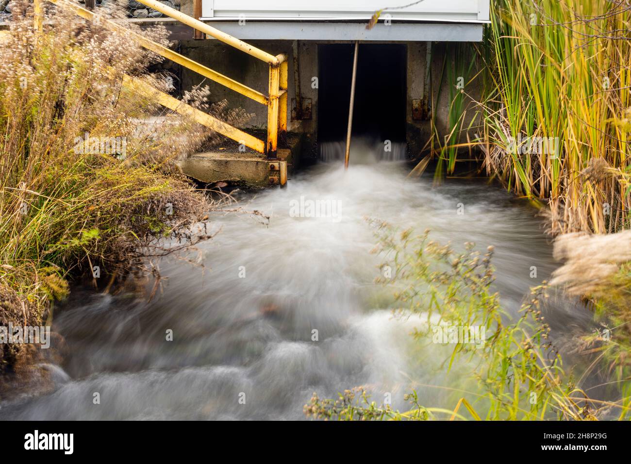 Fresh water outflow at Glencore, Greater Sudbury Falconbridge, Ontario