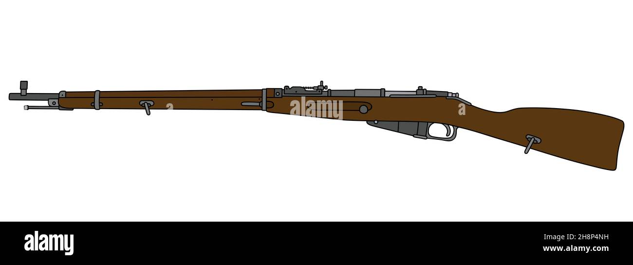 Hand drawing of an old military rifle Stock Photo - Alamy