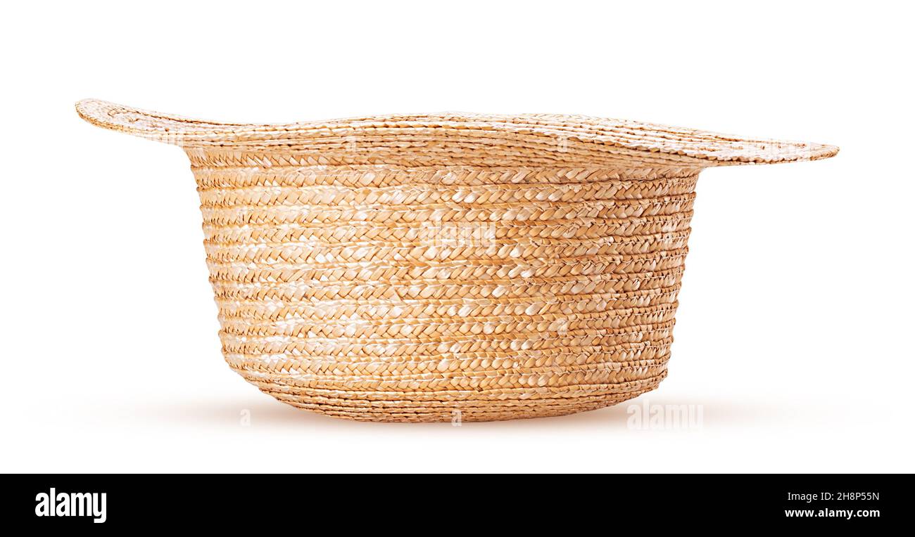 Straw hat isolated on white background. Clipping Path Stock Photo - Alamy