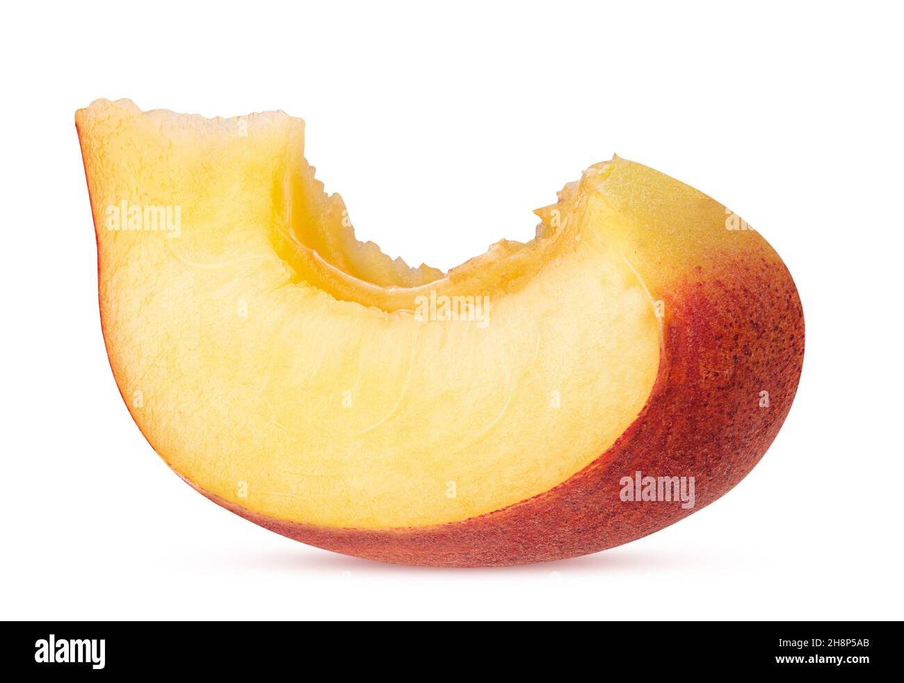 Ripe peach fruit slice isolated on white background. Clipping Path ...