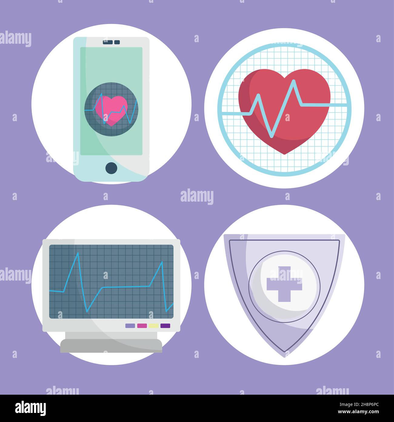 medical heartbeat icons Stock Vector Image & Art - Alamy