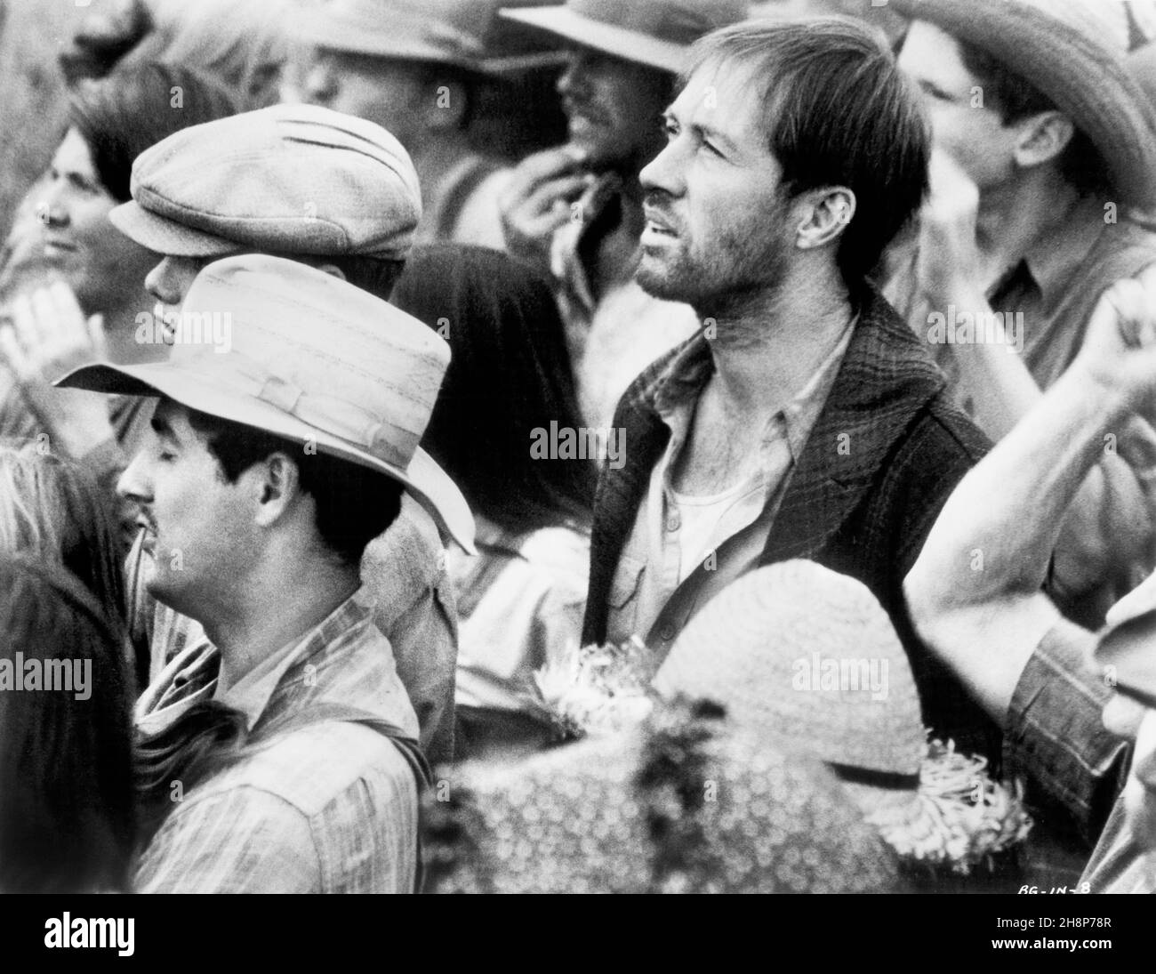 David Carradine, on-set of the Film, 'Bound for Glory', United Artists, 1976 Stock Photo