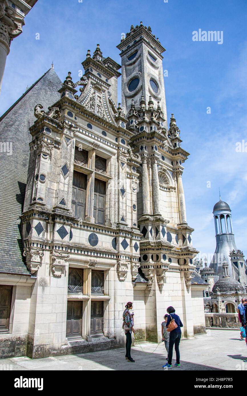 Chateau de Chambord, the largest castle in the Loire Valley. A UNESCO world heritage site in France. Built in the XVI century, it is now a property of Stock Photo