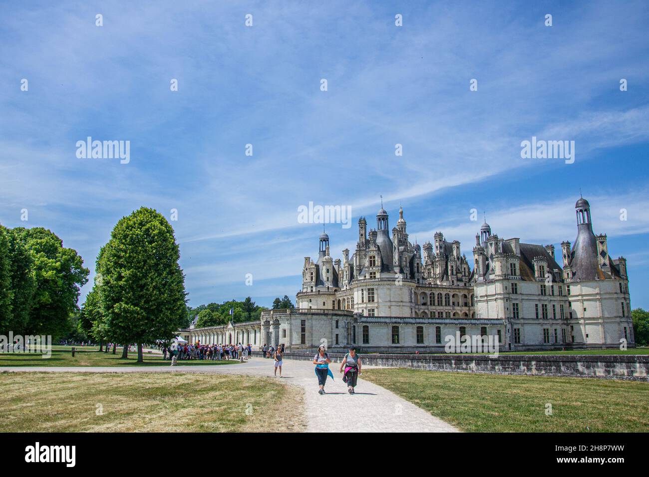 Chateau de Chambord, the largest castle in the Loire Valley. A UNESCO world heritage site in France. Built in the XVI century, it is now a property of Stock Photo