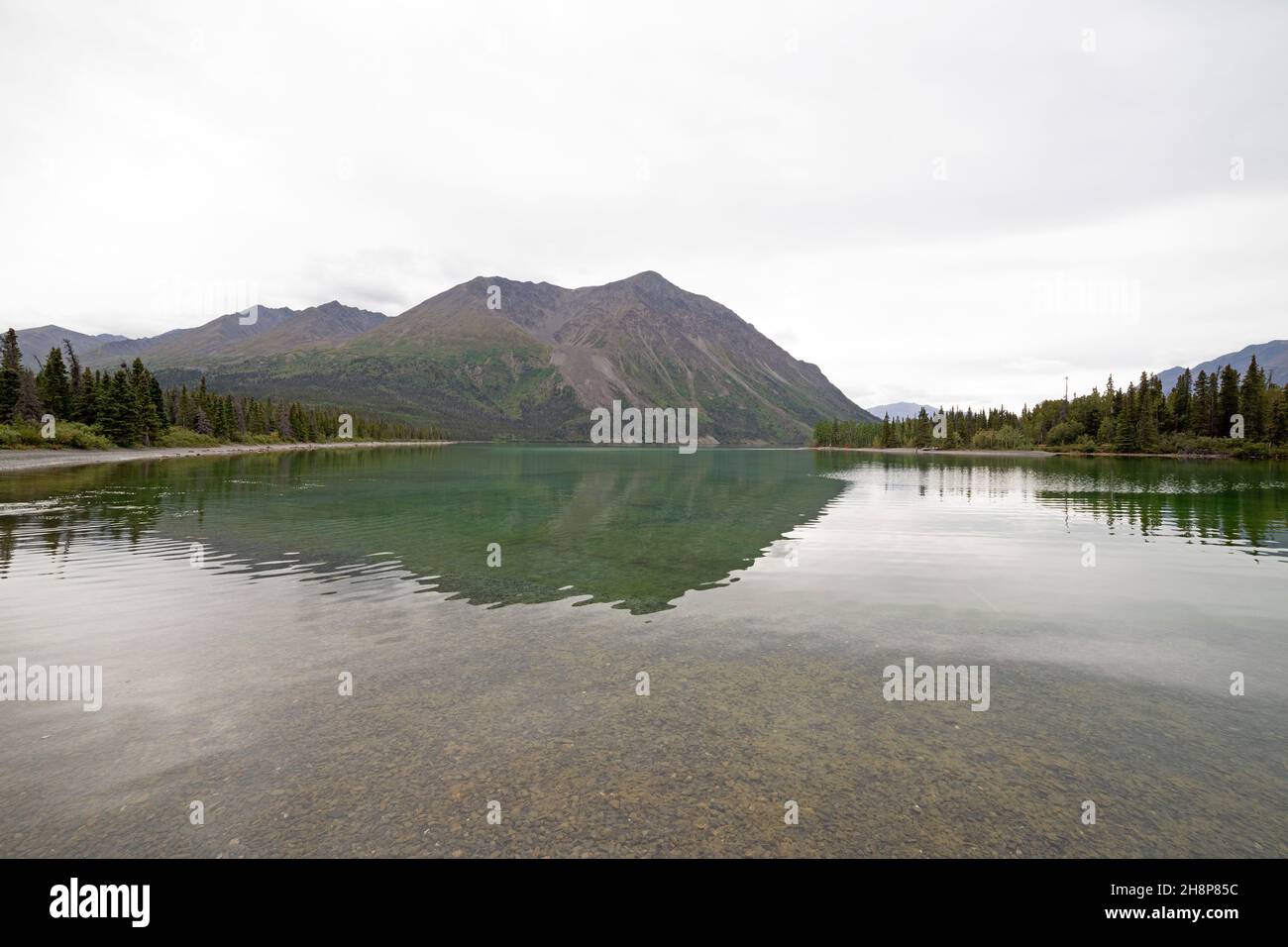 Kathleen Lake in the Yukon, Canada. The waterbody is in Kluane National Park and Reserve. Stock Photo