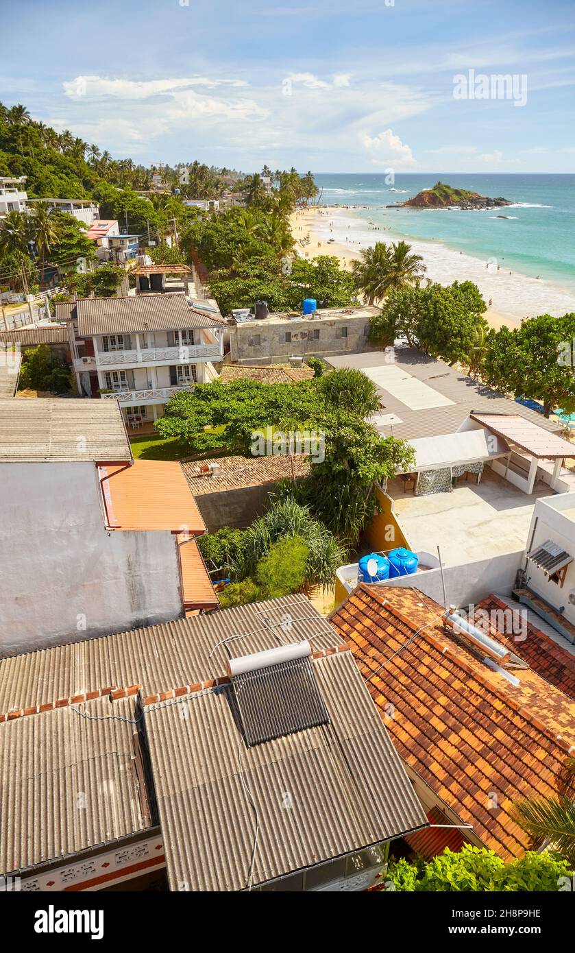 Aerial view of Mirissa, one of Sri Lanka top destinations. Stock Photo