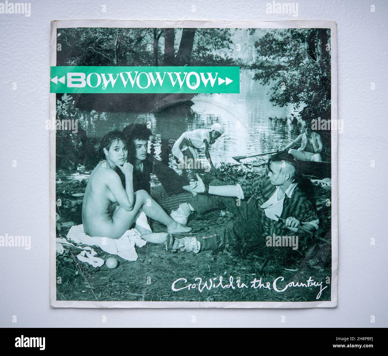 Picture cover of the seven inch single version of Go Wild in the Country by Bow Wow Wow, which was released in 1985 Stock Photo