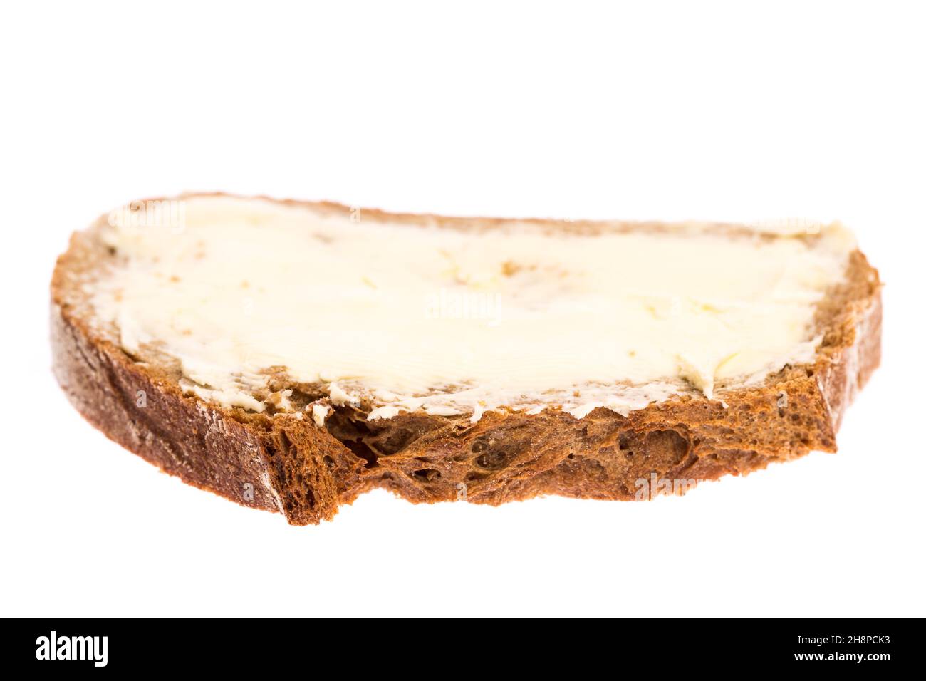 Bread and butter isolated on white background bread, butter, breakfast