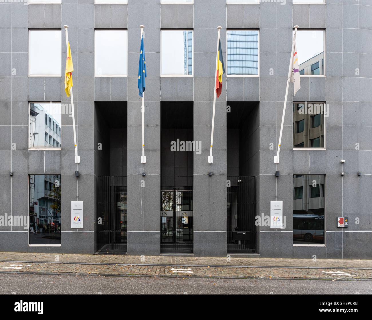 Saint-Josse, Brussels Capital Region, Belgium- 11 26 2021: Facade of the Government headquarters of the Walloon Brussels federation Stock Photo