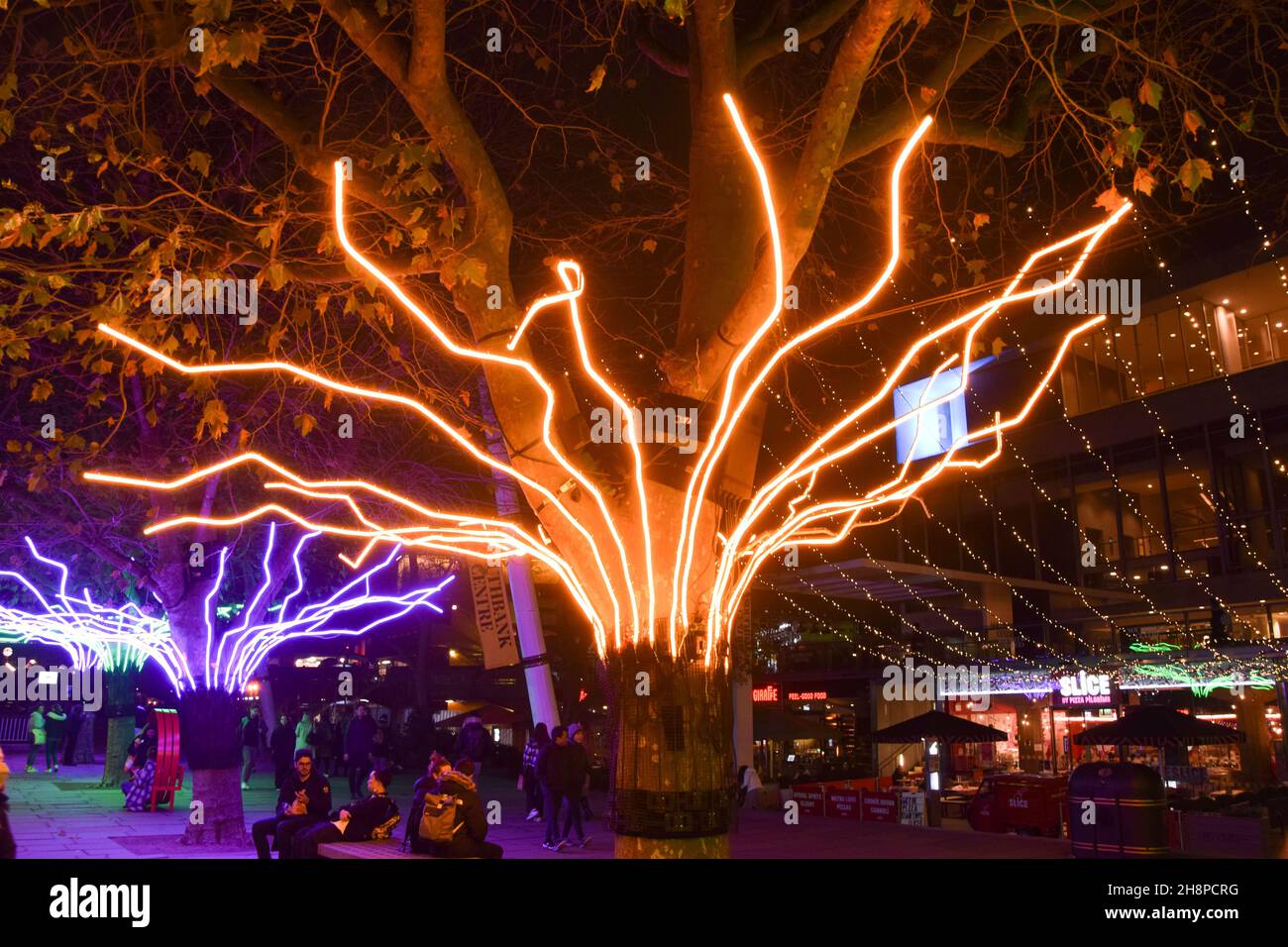 Christmas lights in Southbank, London, UK 30 November 2021 Stock Photo