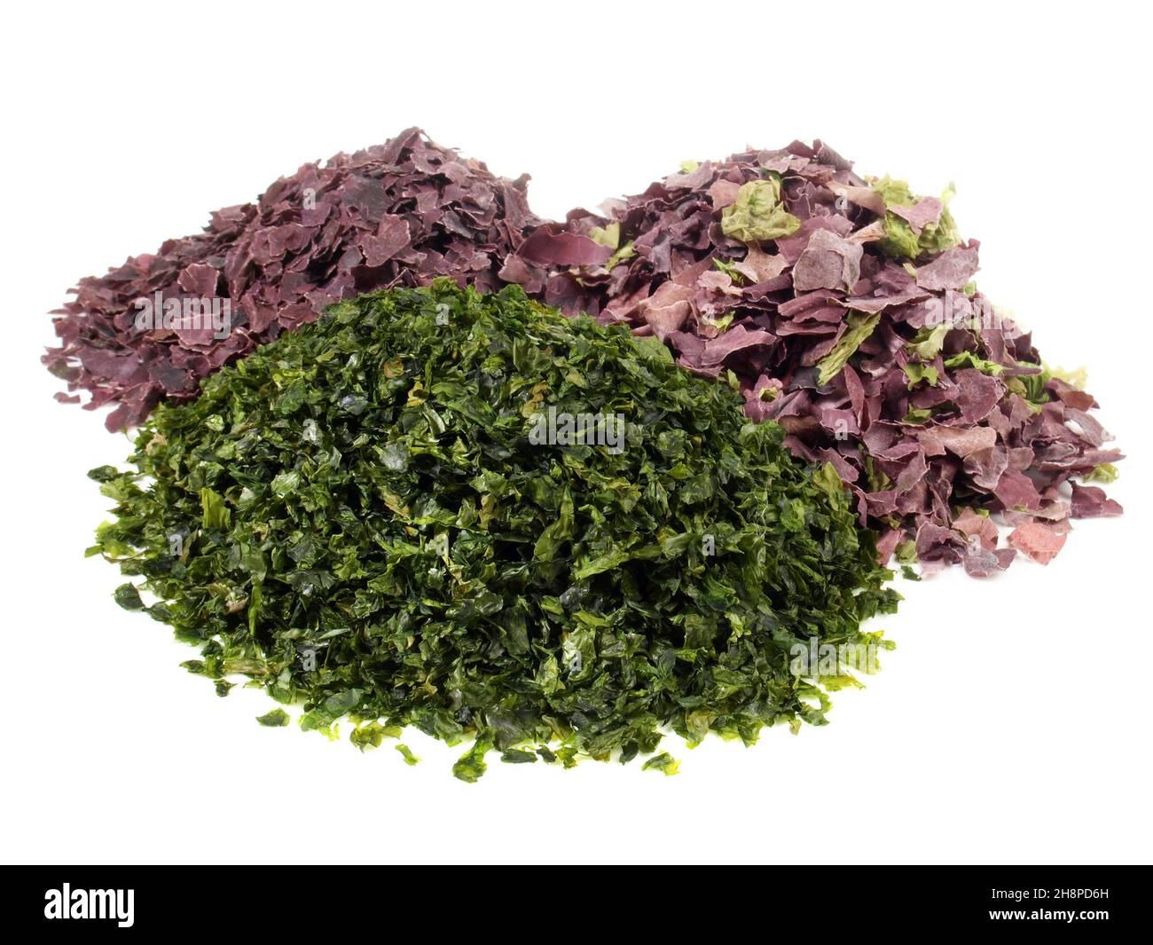 Dried Seaweed Mix Healthy Nutrition on white Background Stock Photo