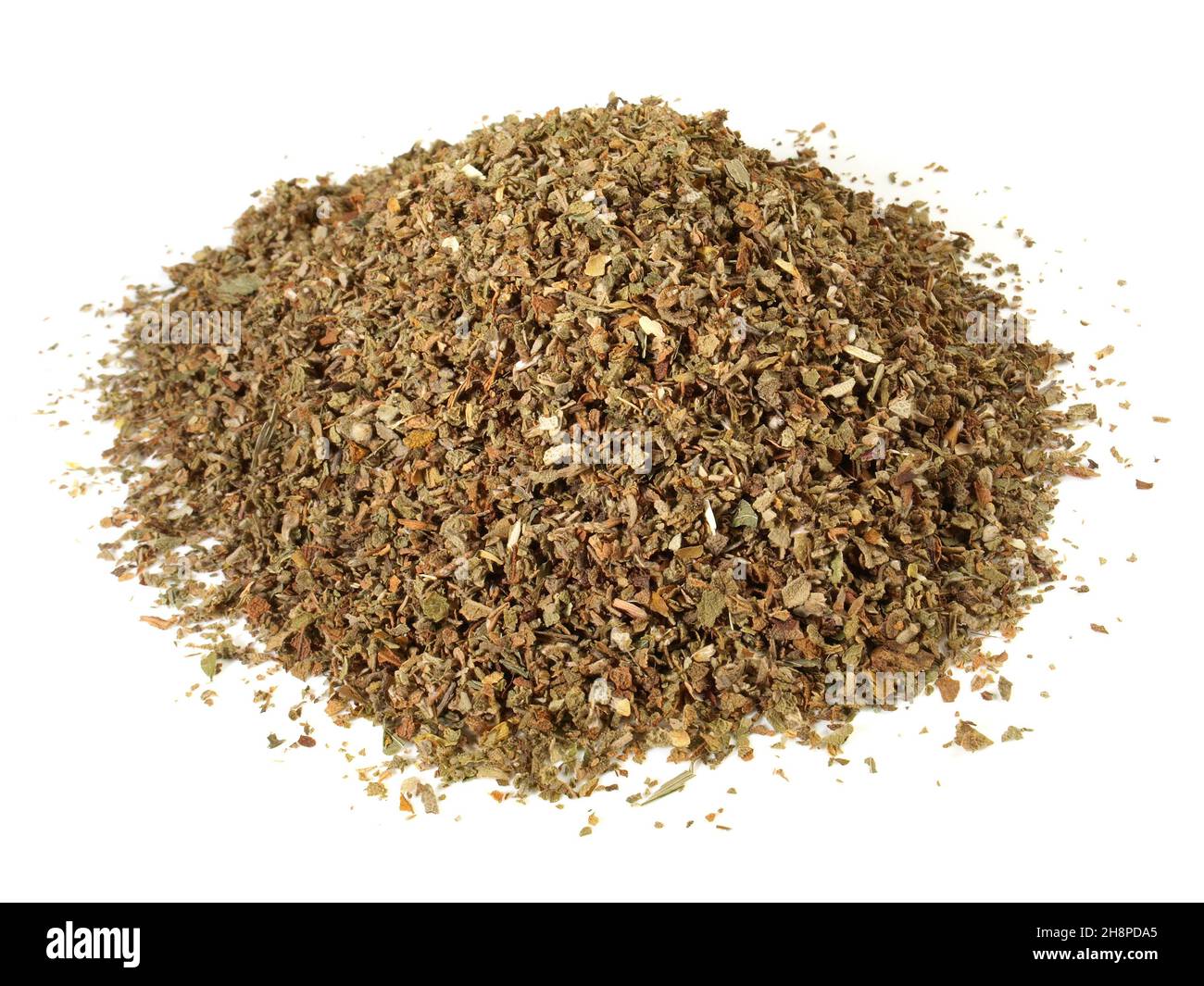 Dried Cistus Leaf Tea isolated on white Background Stock Photo