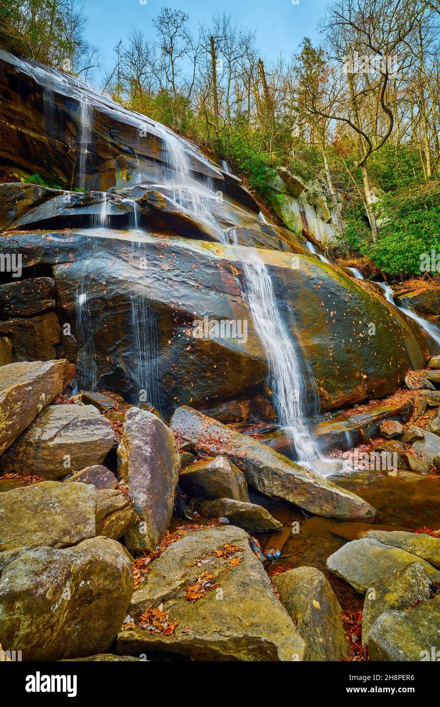 Daniel Ridge Falls in Brevard North Carolina, USA. Stock Photo