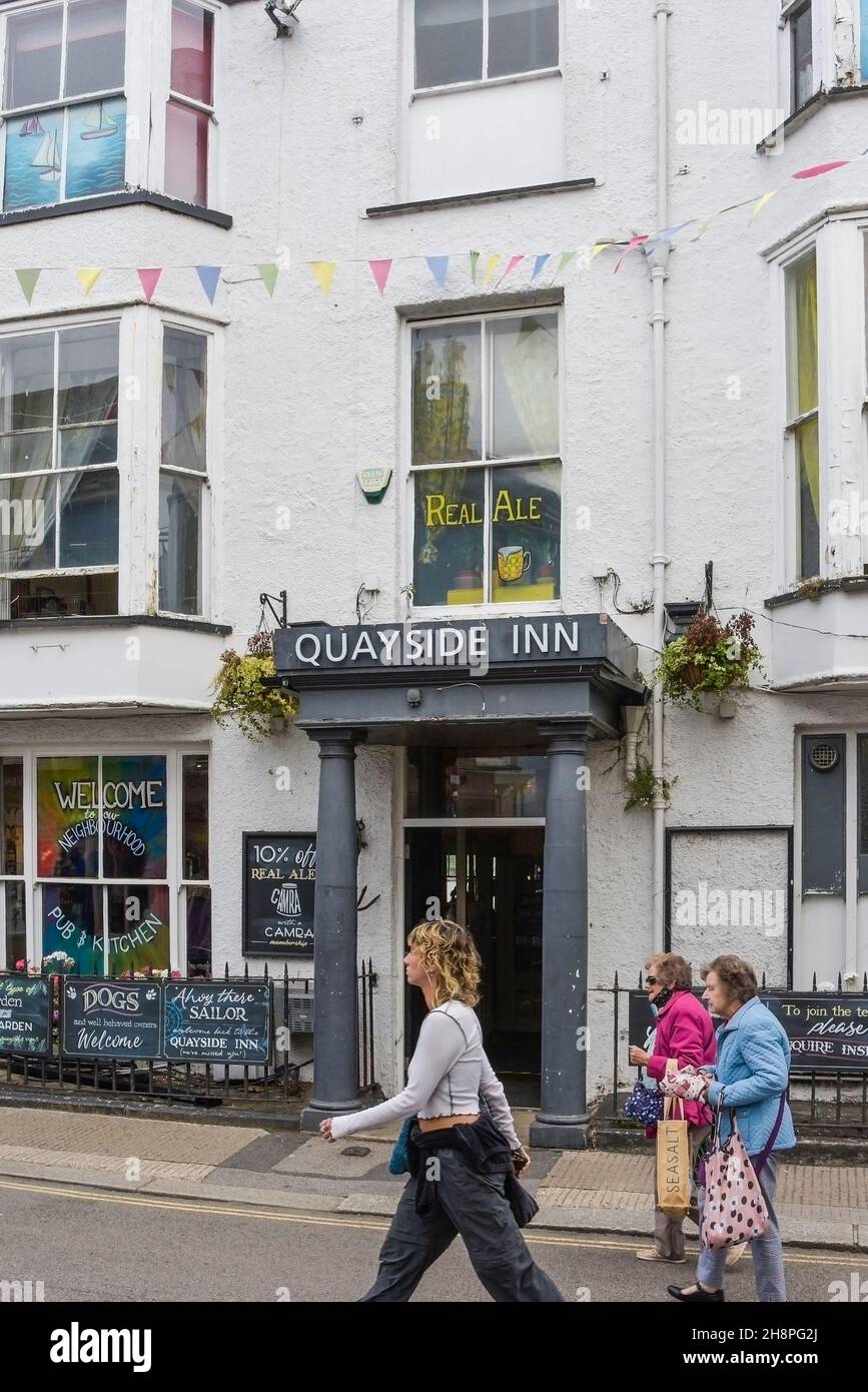 The Quayside Inn a traditional historic pub in Falmouth in Cornwall. Stock Photo