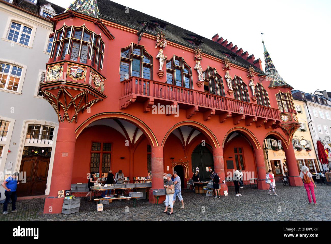 Freiburg im Breisgau, Baden-Wurttemberg, Germany. The Kaufhaus historic merchants hall. Stock Photo