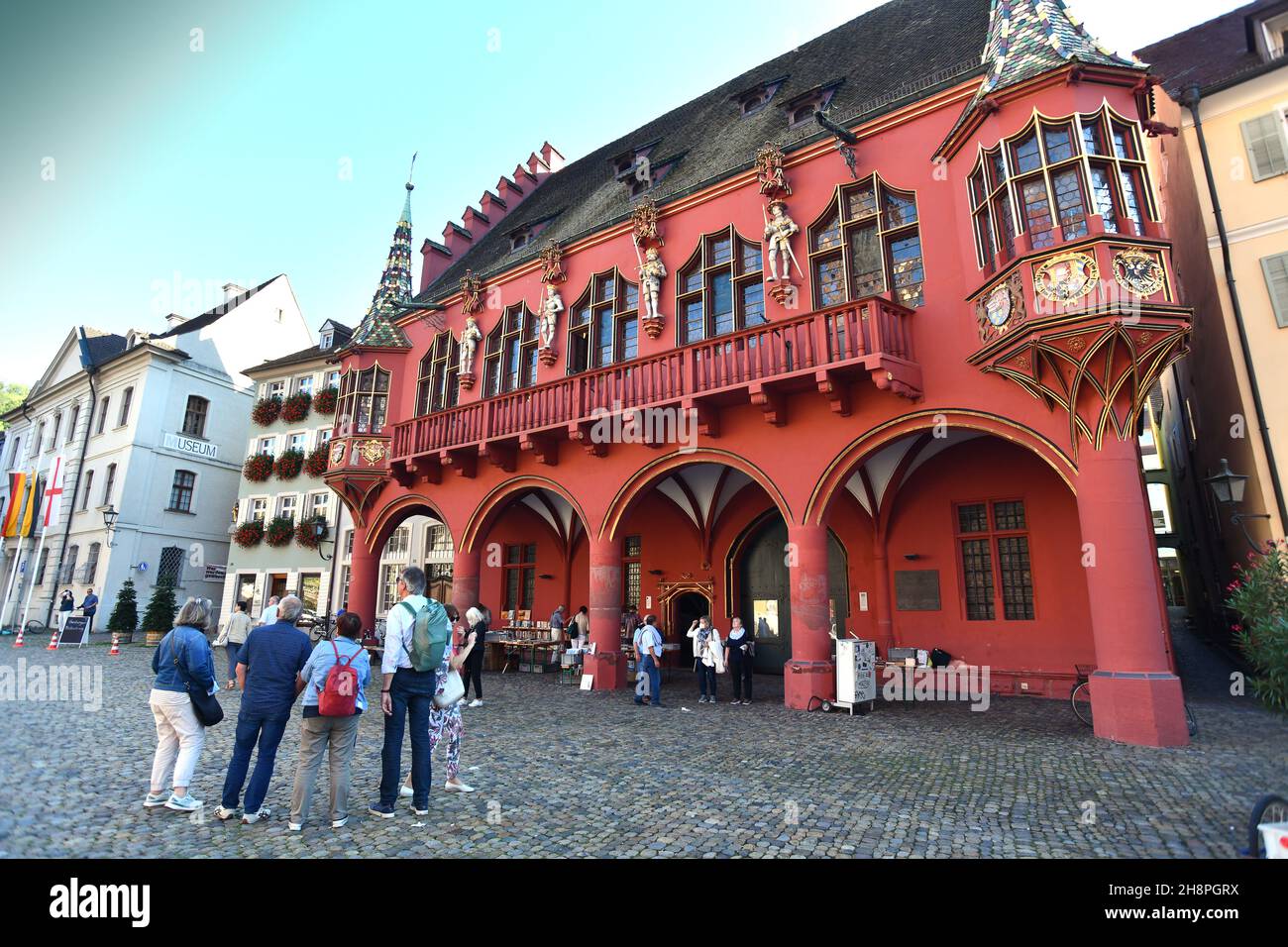 Freiburg im Breisgau, Baden-Wurttemberg, Germany. The Kaufhaus historic merchants hall. Stock Photo