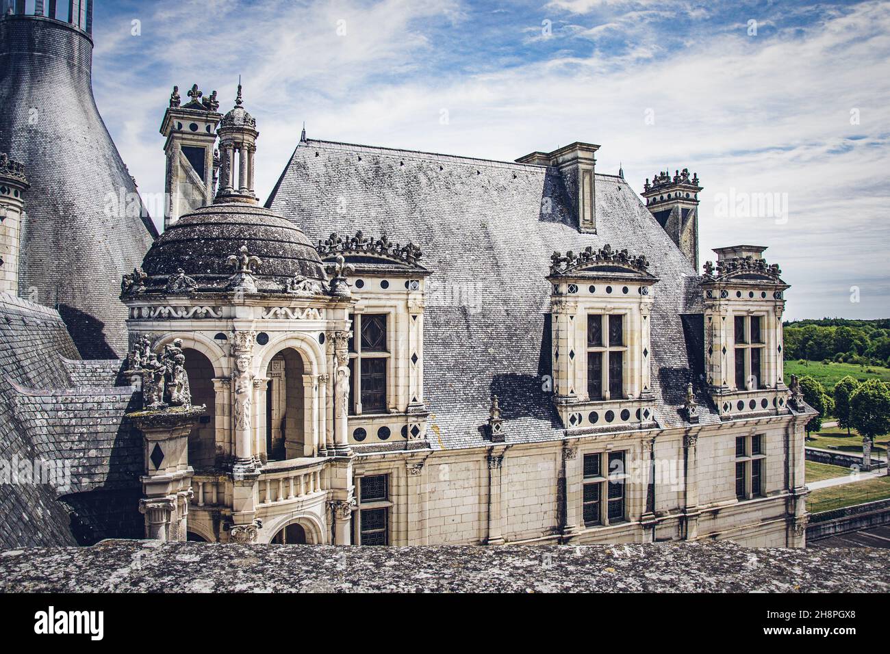 Chateau de Chambord, the largest castle in the Loire Valley. A UNESCO world heritage site in France. Built in the XVI century, it is now a property of Stock Photo