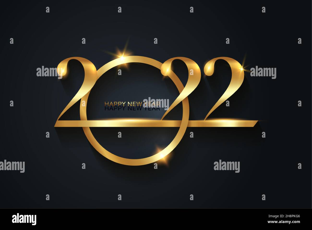 2022 Happy New Year with gold texture, modern Background, vector ...