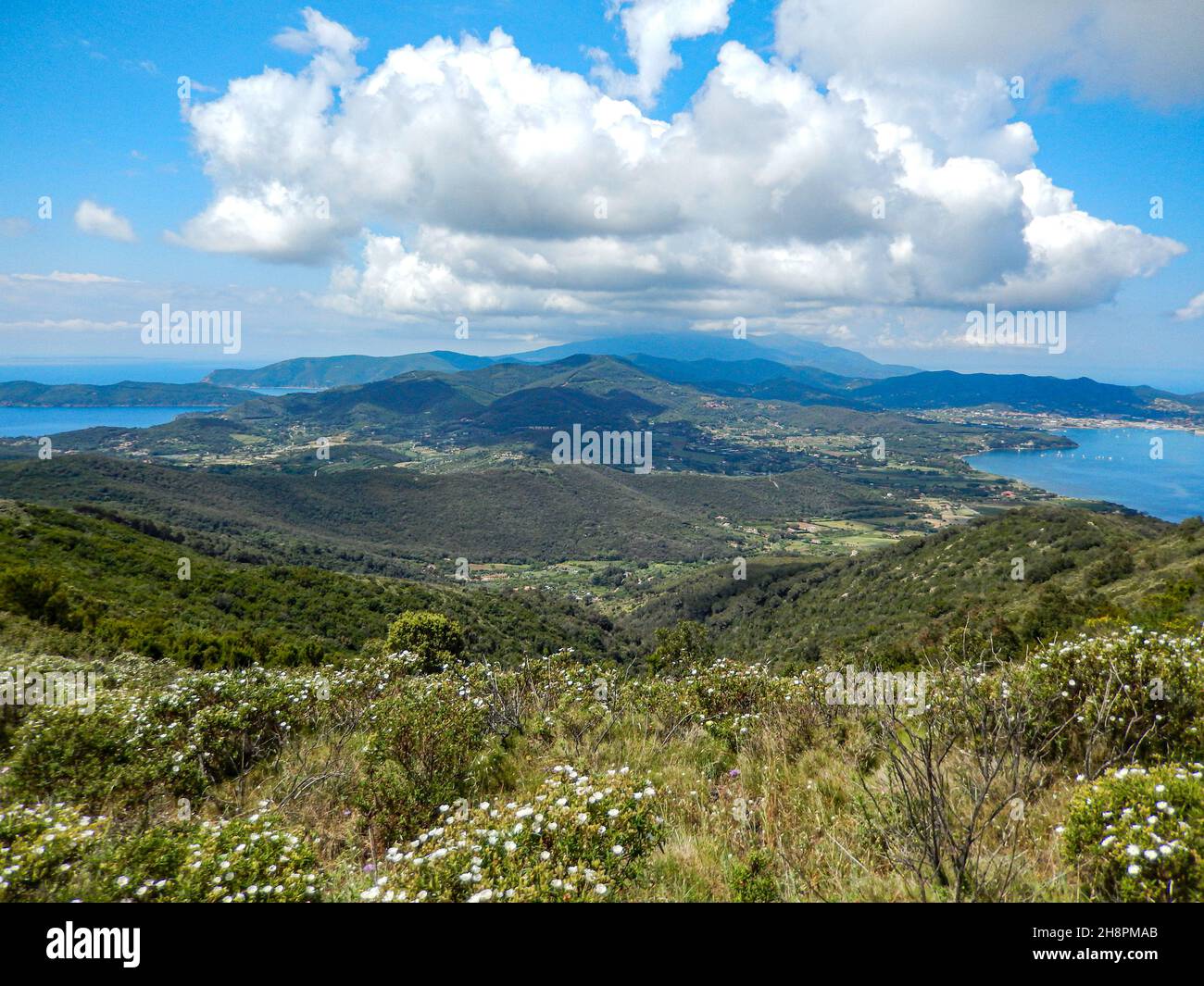 Aerial beautiful view of mountains and lakes Stock Photo - Alamy