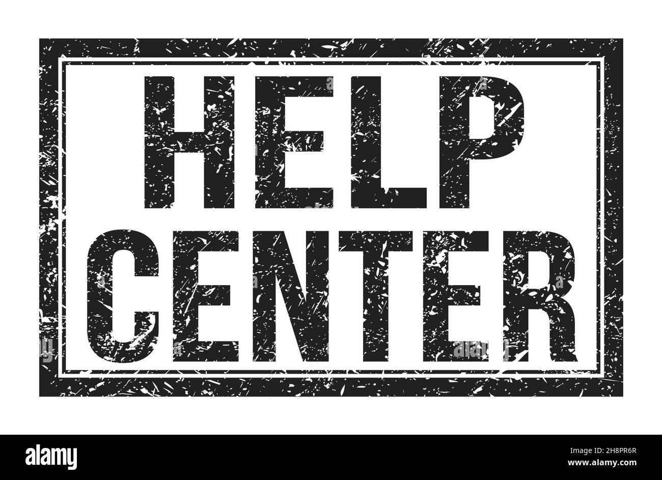 HELP CENTER, words written on black rectangle stamp sign Stock Photo ...
