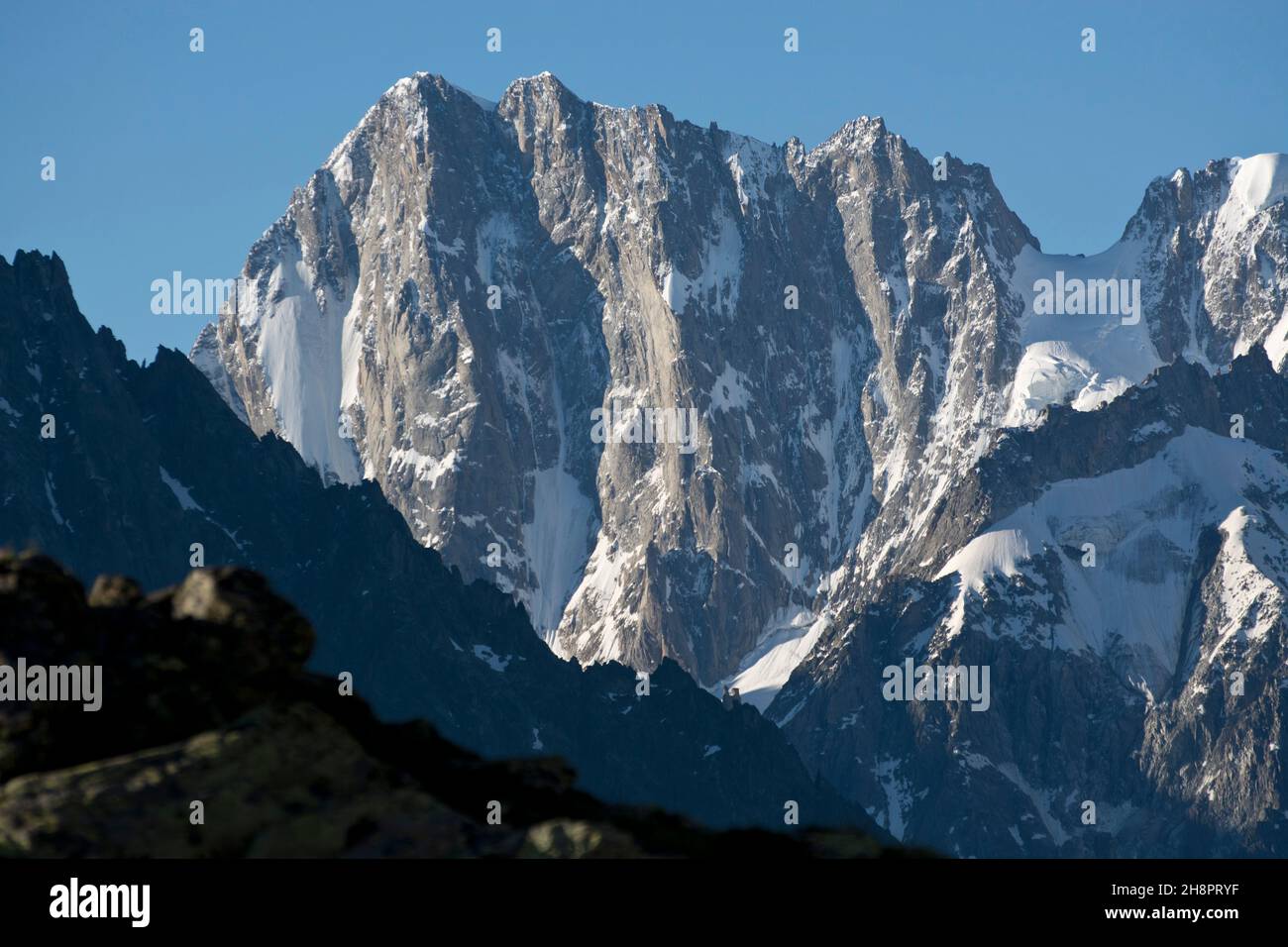 Morgenstimmung im französischen Mont-Blanc-Massiv Stock Photo