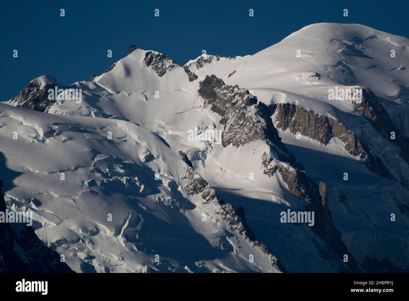 Morgendlicher Blick auf den Mont Blanc, Europas höchster Berg Stock Photo