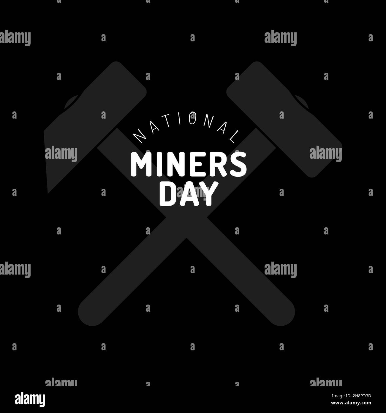 Miners day English language. National miners day. International miners day. Miner's Day. Vector stock illustaration. Stock Vector