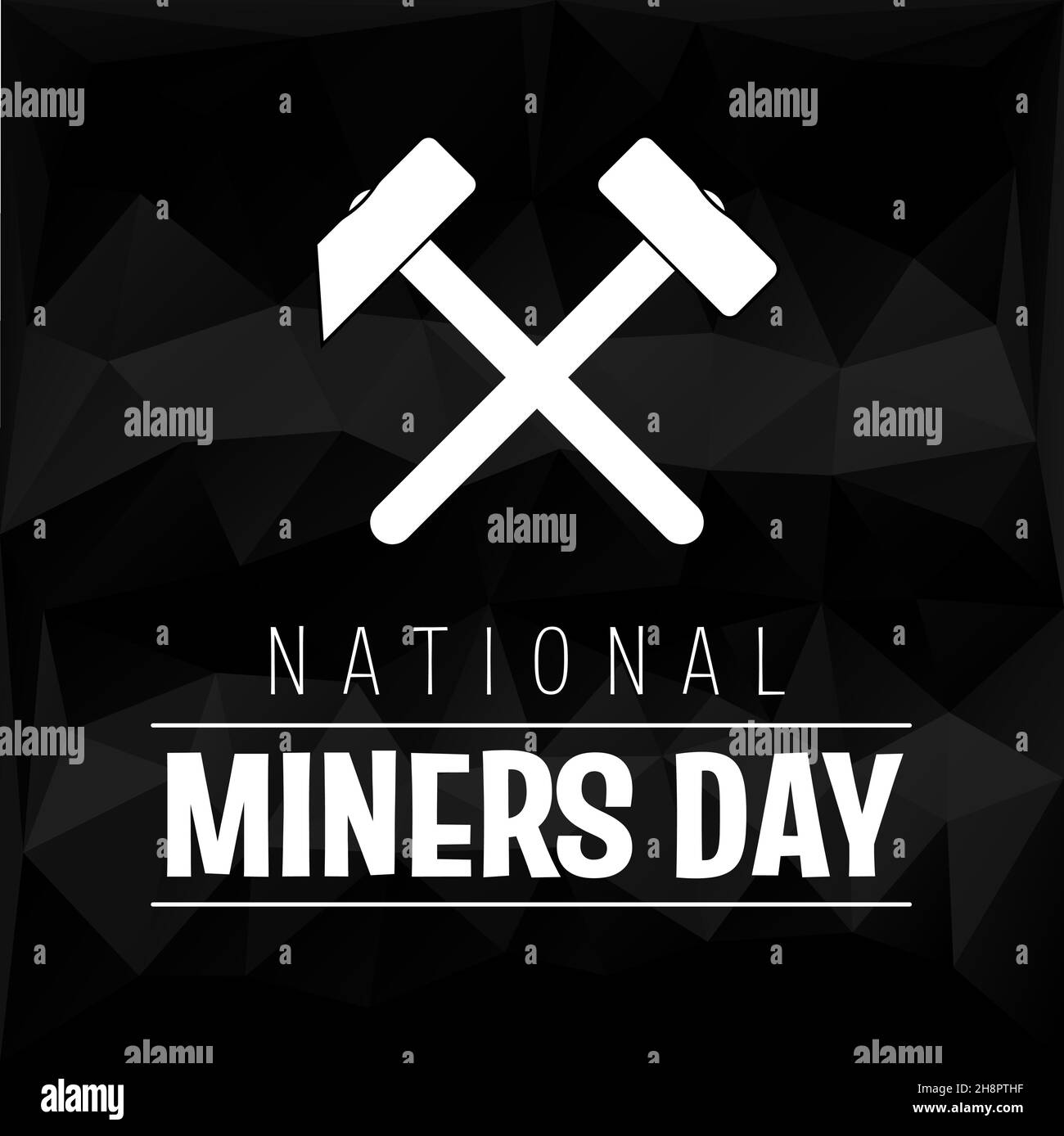 Miners day English language. National miners day. International miners day. Miner's Day. Vector stock illustaration. Stock Vector