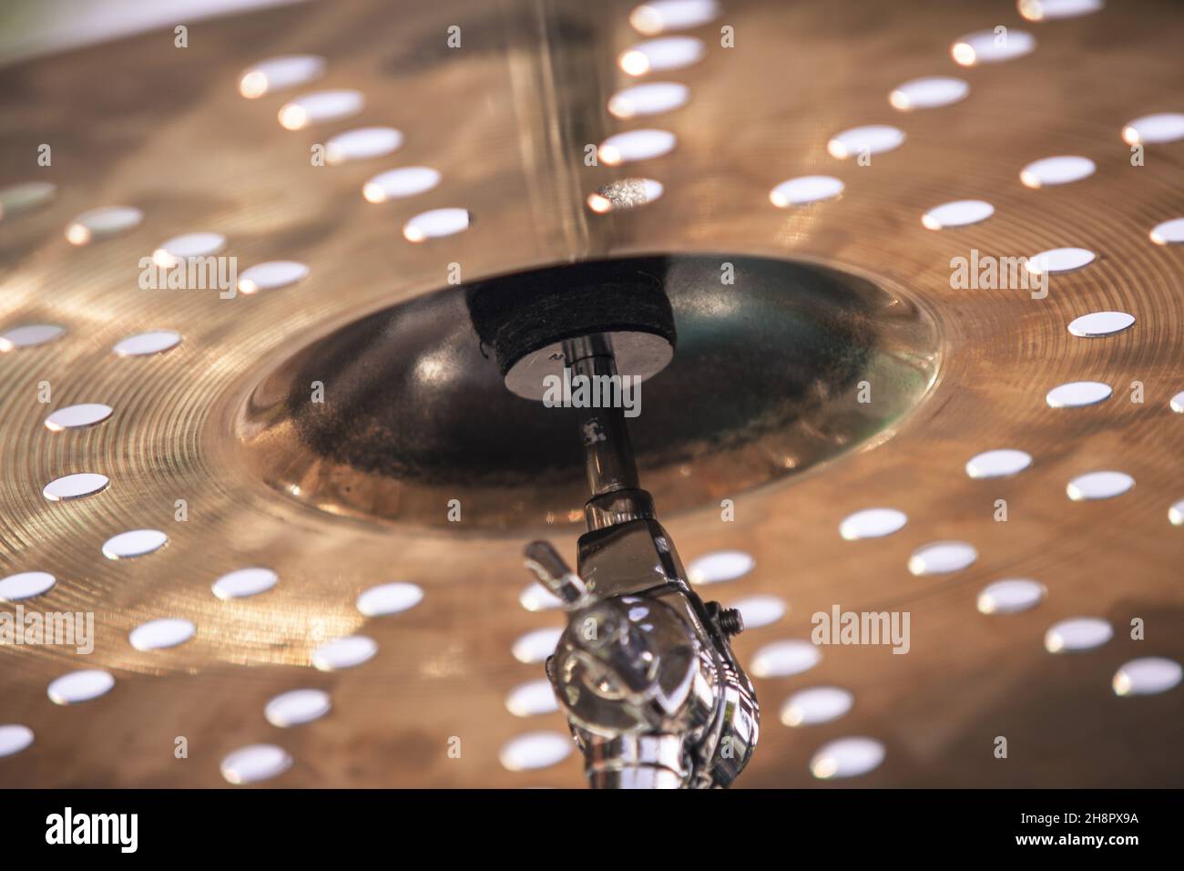 Detail of a drilled drum crash Stock Photo Alamy