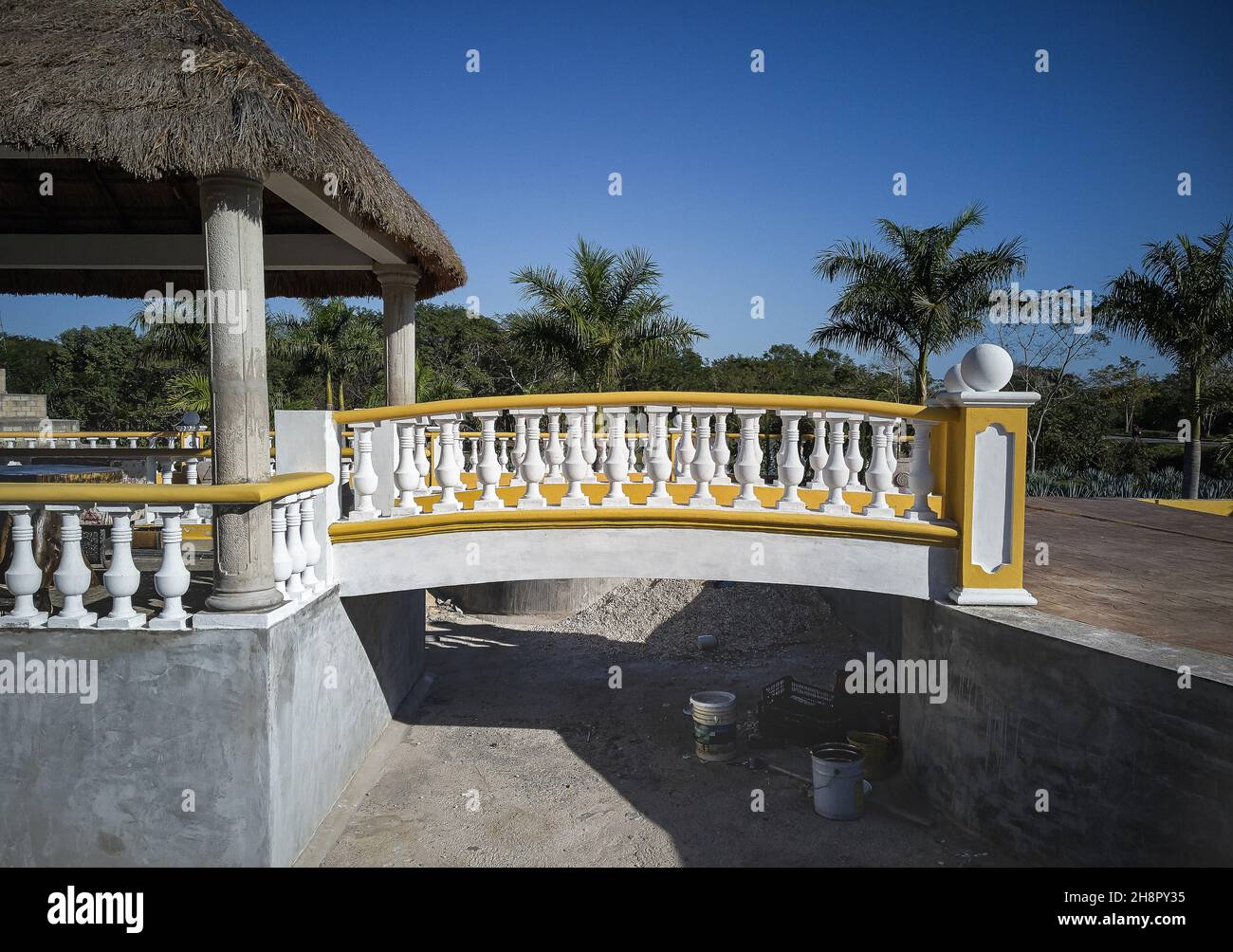 Detail of a Yellow handrail Stock Photo - Alamy