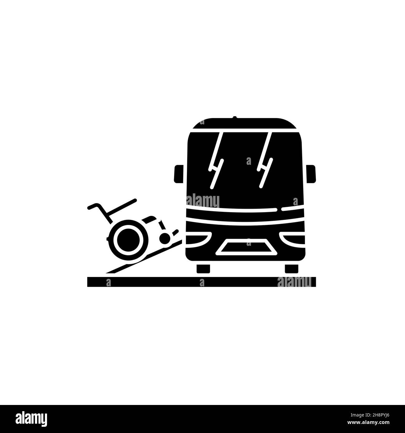 Transportation of a disabled color line icon. Disability. Isolated ...