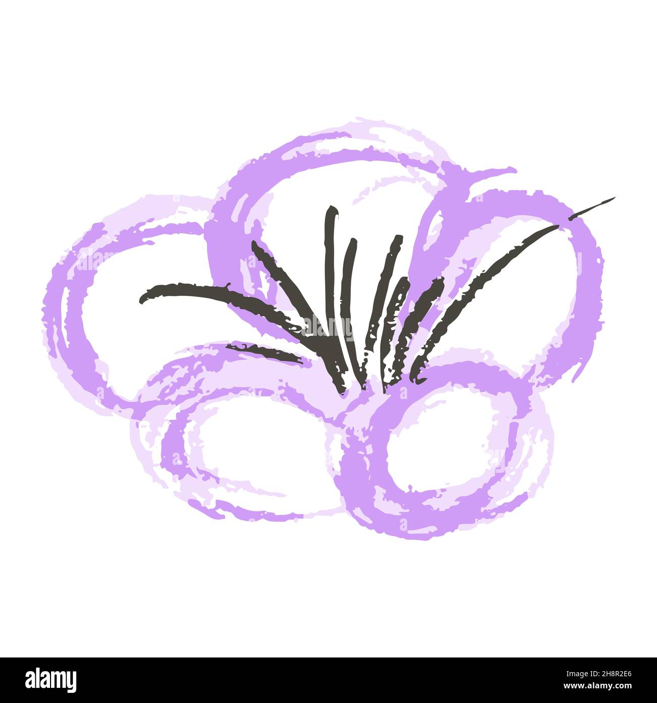 Vector illustration. Icon in hand draw style. Cute flower. Drawing with ...