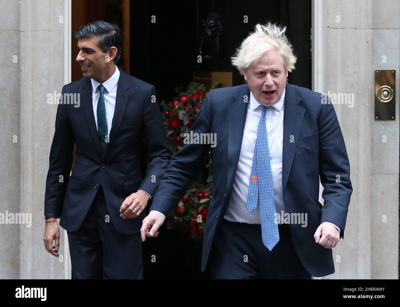 London, England, UK. 1st Dec, 2021. UK Prime Minister BORIS JOHNSON and Chancellor of the Exchequer RISHI SUNAK are seen outside 10 Downing Street during a photocall on Small Business Saturday which will take place on 4th December. (Credit Image: © Tayfun Salci/ZUMA Press Wire) Credit: ZUMA Press, Inc./Alamy Live News Stock Photo