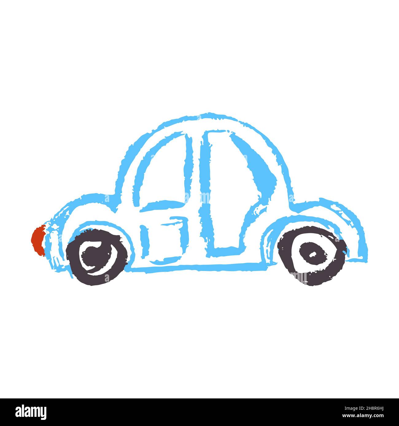 Icon in hand draw style. Car. Drawing with wax crayons, colored chalk ...