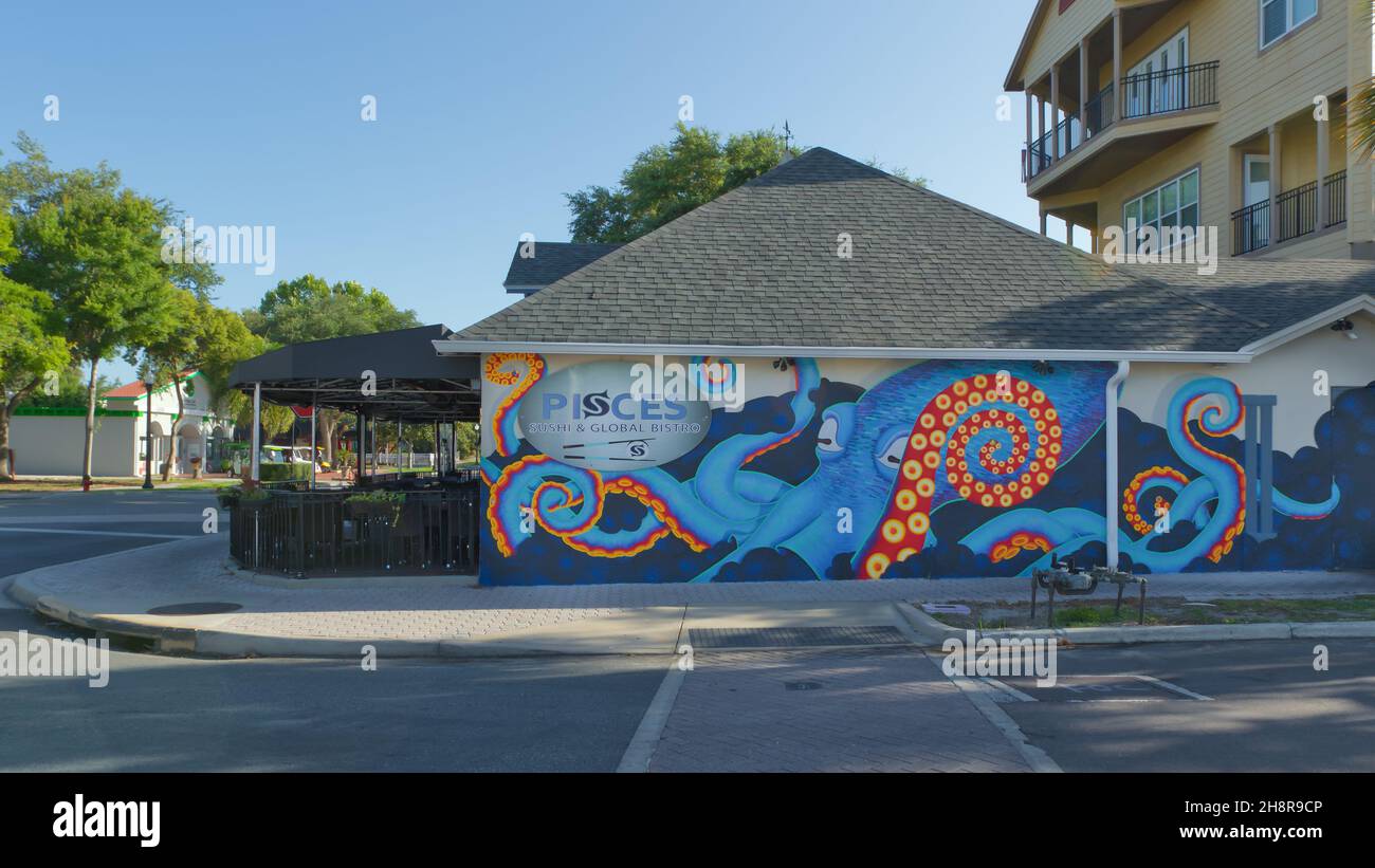 Street art in downtown Dunedin, Florida Stock Photo Alamy