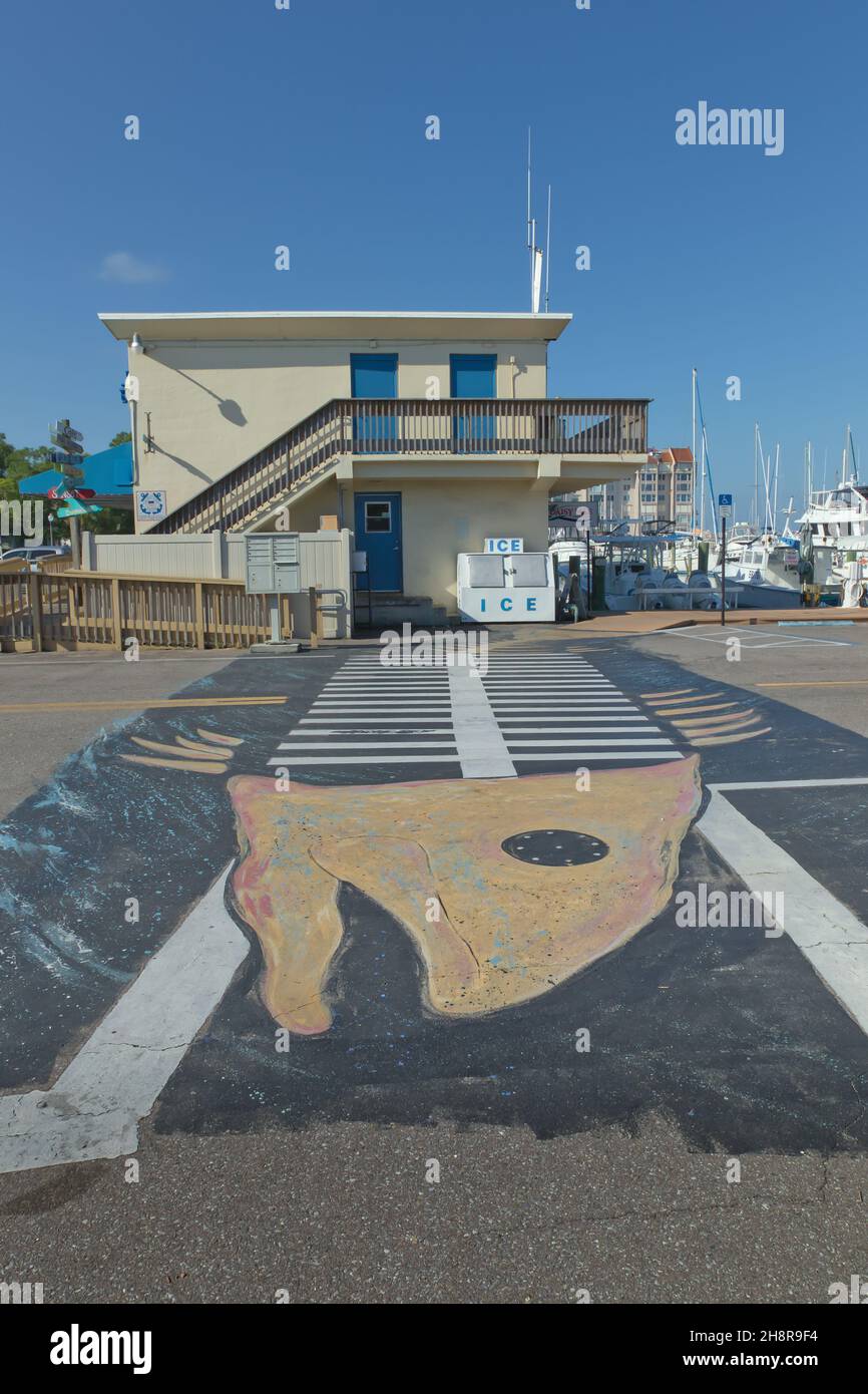 Crosswalk art at marina in downtown Dunedin, Florida Stock Photo Alamy