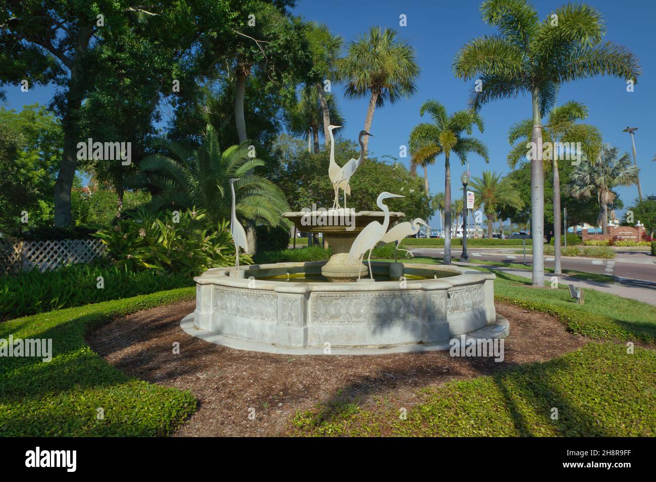 Fountain art in downtown Dunedin, Florida Stock Photo Alamy