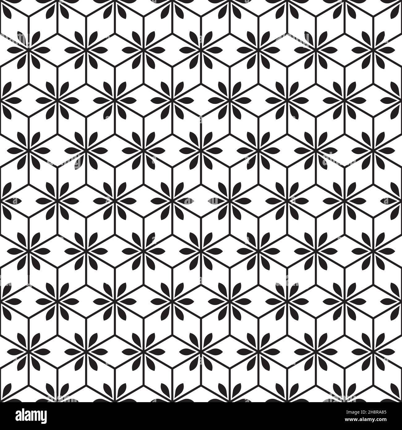 Seamless abstract geometric flower pattern background Stock Vector