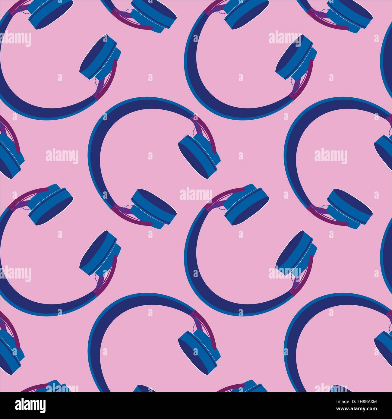 Seamless pattern on a square background, square, tile - Headphones ...