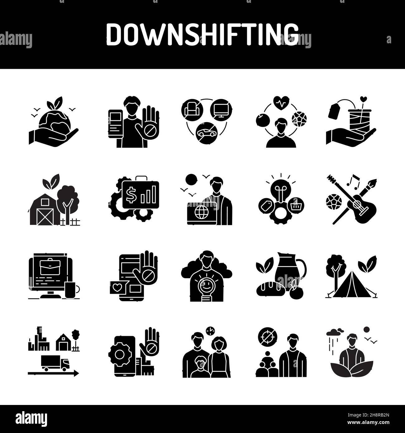 Downshifting line icons set. Isolated vector element. Outline ...