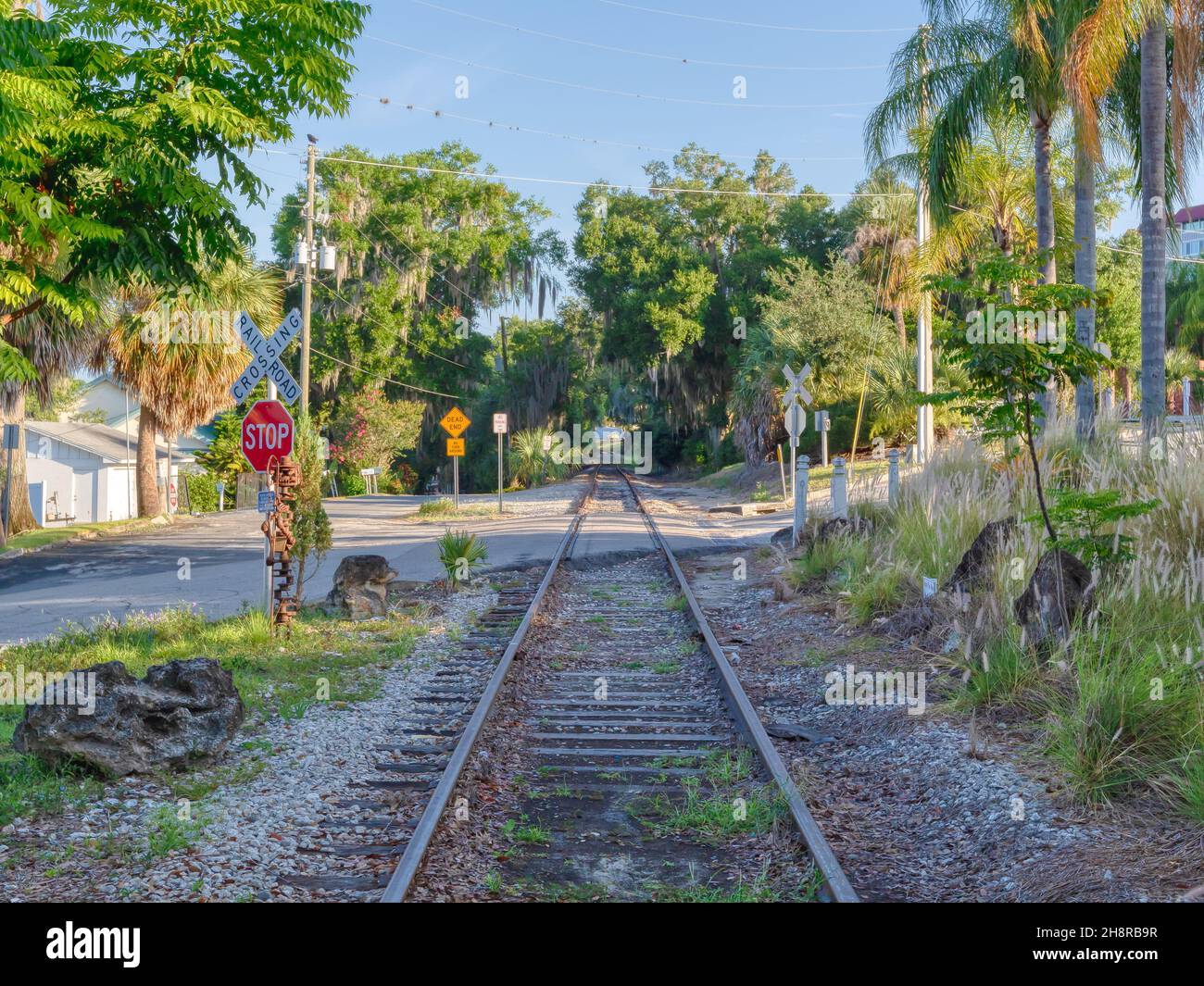 Old train tracks of Mount Dora, Florida Stock Photo Alamy